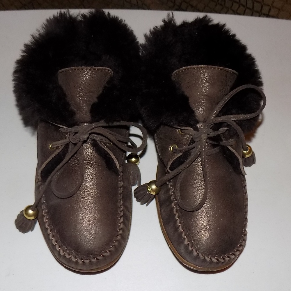 Coach  Janie Brown leather/Shearling moccasin 6B - Picture 2 of 8